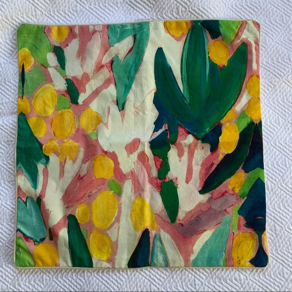 (Pair of 2) LULU DK Crate & Barrel of  'Lulu Flower Print Pillow Cover' - Picture 6 of 15